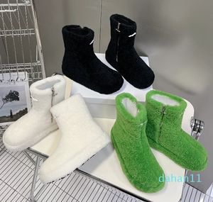 designerskie buty kobieta australia wełniana jagnięcy włosy o wysokim poziomie stoku swobodne buty śnieżne buty platformowe miękkie buty 2023 Nowy styl zielony czarny biały