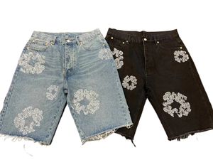 Herren Luxus -Designer -Shorts Jeans Männer Jean Blume Diamond Jeans Shortpants Slim Street Hip Hop