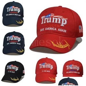 Caps de bola mais novos Trump Trump 2024 Hat algodão Baseball Capinhas USA Acelerado Drop Drop Acessórios de moda Chapéus, luvas de lenços dhues
