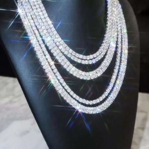 Tennis Chain 6mm 8mm VVS Moissanite Tennis Chain 7-24 inch Women's and Men's Bracelet Necklace