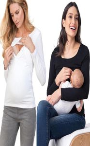 Women039s Langarm Pure Color Tops stillen Nusring Mutterschaft Kleidung Schwangere Bluse Mutterschaftskleidung für schwanger555182217518