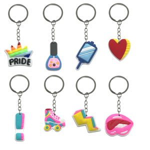 Keychains Lanyards New Cosmetics Series Keychain Key Chain for Kid Boy Girl Favors Faving Gift Casal Backpack Chains