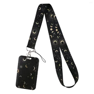 Schlüsselanhänger Star und Mondhalsriemen Lanyard für Schlüsselausweis -Karten -Fitnessstudio -Charm USB -Abzeichenhalter DIY Hangseil Keyring Accessoires Geschenke