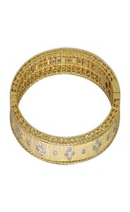 Trendy neue kommende Manschettenbänder mit Steinkristall für Frauen Armband Charme Ehepaar Frau Gelbgold Farbarmbänder Indian9118975