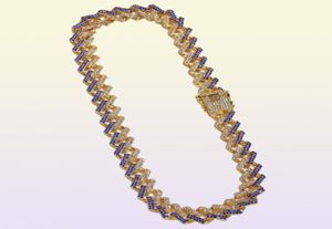 Necklace for mens HipHop 15mm Gold Color Bling Iced Out Crystal Miami Cuban Chain Gold Silver Necklace SELLING THE HIPHOP Jewe7407682