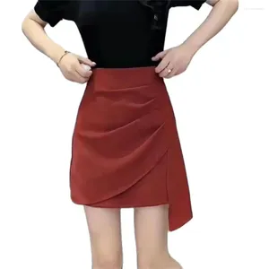 Röcke 2024 Schwarzes Falten Mini Sexy Mädchen Sommer unregelmäßige Frauen Koreanische Mode hohe Taille A-Line