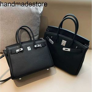 Litchi Handbag Pattern Bag Platinum Bag Black Fild Warge 30 25 20 كتف واحد كتف مقطوع حقيبة يد حقيبة يد واحدة من الجلد الأصلي المصنوع يدويًا