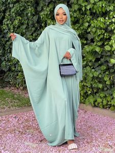 Etnik Giyim Dua Elbisesi Batwing Kollu İslami Abaya Dubai Türk Müslüman Jilbabs Ramazan Eid Hijabi Kıyafet Jilbeb Katı Renk (Hayır