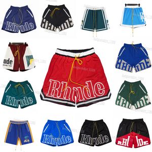 Swim shorts rhude shorts designer mens shorts summer fashion beach pants men high quality street wear red blue black purple pants mens short US Size S-XL