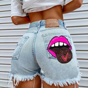 Women's Shorts Styledenim For Womensummer Love Personality Printed Pattern Denim Ripped Pants Ladies Wholesale