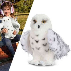 12 tums premiumkvalitet Douglas Wizard Snowy White Plush Hedwig Owl Toy Potter Cute Stuffed Animal Doll Kids Gift 210728 315C
