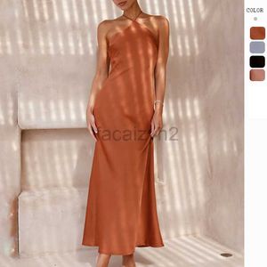 Lässige Kleider Designer -Kleid 2024 Frühlings-/Sommer Neue sexy feste Farbe Schlankes fit ärmelloses Rückenfreies Kleid für Frauen Plus Size Kleider