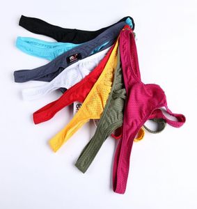 Całe męskie stringi nylonowe elastyczne oddychające bieliznę męską seksowną lingre 8 kolorów 7782649