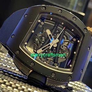 RM Luxury Watches Mechanical Watch Mills Menus Mechanical 50.23x42.7mm Men's Watch RM61-01 Black Ceramic Grey Track Global Limited of 150 Pieces ST4K