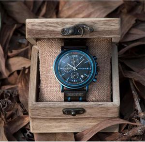 New Wooden Watch Men039s Top Brand Luxury Chronograph Military Quartz Watch 3404334