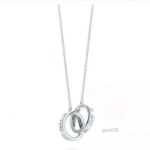 Tiffanyjewelry Luxury Pendant Neckor Womens Designer Jewelry Fashion Classic Ladies Dual Ring Necklace 185 CM18