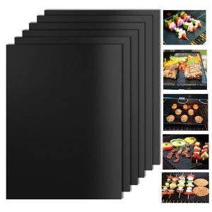 Accessories 1/5/10pcs 60*40cm Nonstick BBQ Grill Mat Baking Mat Cooking Grilling Sheet Heat Resistance Cleaned Kitchen BBQ Tools 10567