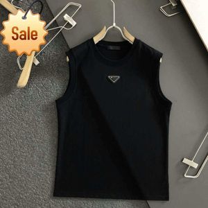 fashion men T shirt designer t shirts mens womens solid color metal triangle sleeveless Tee casual loose oversized simple pullover cotton sports tee top