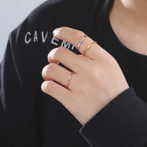 Wedding Rings Skyrim Fashion Simple Rings for Women Stainless Steel Rose Gold Color Anniversary Ring Jewelry Gift for Lover Wholesale