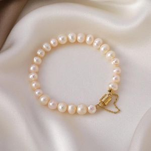 Bracelets de charme elegante pulseira de pérola de água doce natural para mulheres botões magnéticos Design Jeia de casamento Acessórios para presentes