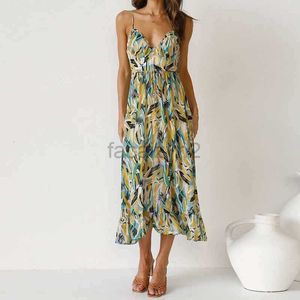 Casual Dresses Designer Dress Feng 2024 Summer New Style Commuting Sexy Deep V Printed Dress for Women Plus size Dresses