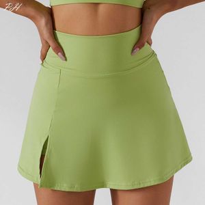 Kjolar skorts sommar tennis kjolar kvinnor pantskirt nylon sport fitness shorts hög midja yoga löpande shorts kjol gym träning kläder d240508