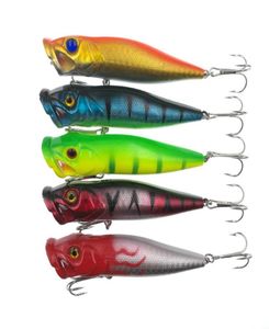 50st Topwater Popper 9cm 12G fiskeytan lockar kit Hård plastbete fiskeutrustning7849791