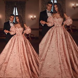 2020 Modern Prom Dresses Lace Sweetheart Off The Shoulder Gown Dress Rosy Satin Vestidos Formales De Noche 0508