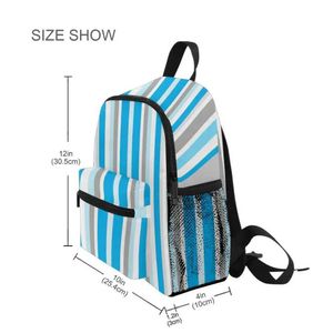 Rucksäcke 2021 Neue klassische 3D -Kinder Blue School Tasche Kaii Soft Stripe Druck süßer Kindergarten Rucksack Kleinkind Babybag Kinder Geschenk