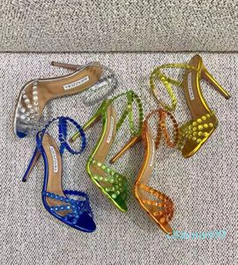 2024 Sandaler Sandaler Sparkling Party Clear Dress Women Heels Hells