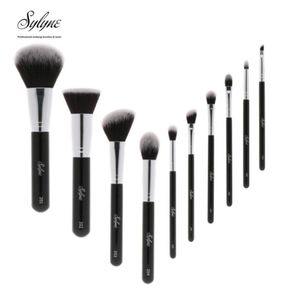 Sylyne Professional Makeup Brush Conjunto de alta qualidade Bruncos de maquiagem de 10pcs Classic Black Handle Make Up Kit Kit Ferramentas3347271