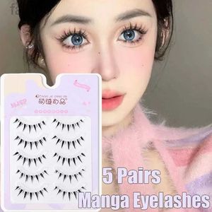 False Eyelashes 5 pairs of cartoon eyelashes with natural length 3D mink fluffy volume false without cruelty Wispy eyelash makeup Cilios d240508