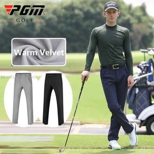 Men's Pants Pgm Men Pant Winter Thickening Straight Sports Pants For Male Warm Velvet Trousers Mens Casual Windproof Sweatpants Y240506