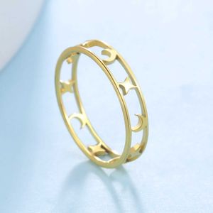 Bröllopsringar skyrim Nytt i Women Moon Star Ring Rostfritt stål Boho Band Rings Fashion Jewelry Birthday Present For Lover Friends Wholesale