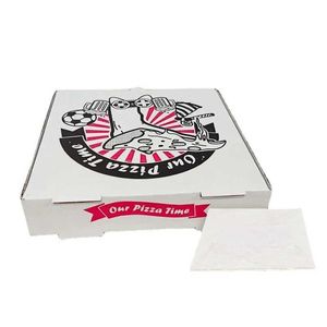 Einweg-Geschirr 200 Stücke 8-Zoll-Pizza-Box zum Mitnehmen zum Lebensmittelbehälter mit ölfestem Papier Q240507