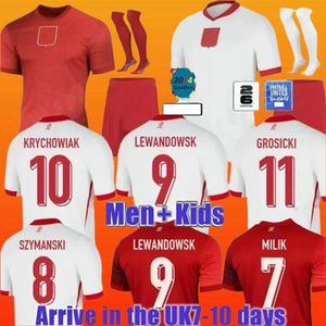 POLAND 2024 Soccer Jerseys LEWANDOWSKI 24 25 Polska National Team MILIK PISZCZEK PIATEK GROSICKI KRYCHOWIAK ZIELINSKI Kids Kits Fans Player Version Home Away