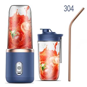 6 Blad Portable Juicer Cup Fruit Juice Automatisk liten elektrisk smoothie Blender Ice Crushcup Food Processor 240508