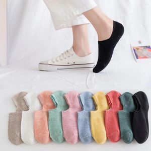 Frauen Socken 10 Paare Süßigkeiten Farben Feste unsichtbare Knöchel Sommer atmungsaktiven süßen Frauen