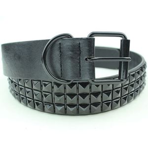 Black Fashion Rhinestone Rivet Belt Men&Women's Studded Belt Punk With Pin Buckle Free Shipping Y200807 2572