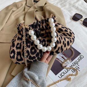 Evening Bags Tiger/Zebra/Leopard Pattern Shoulder For Women 2024 Sexy Nightclub Girls Crossbody Bag Pearl Chains Hobos Gifts Sac
