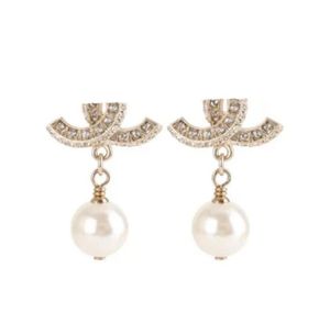 diamond pearl drop dangle earring French luxury brand gold earrings letter barnd fashion fashion designer for women party gift wed4797926