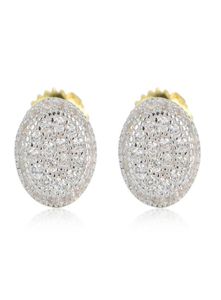 Biżuteria z hip -hopu męską lodowane diamentowe kolczyki 925 Pure srebrne kolce złote srebrne akcesoria 4905586