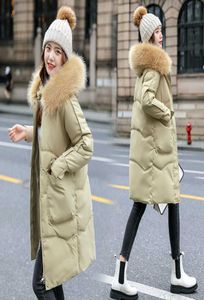 Long Parkas for Women Fashion Corean Style Clothing Черные зимние куртки с большим мехом 2107098876859