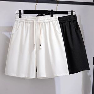 Ladies Summer Plus Size Sports Short Large Loose Casual Wide Leg Black White Shorts 3XL 4XL 5XL 6XL 7XL 240422