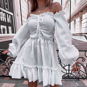 Vestidos casuais vestido designer outono novo passageiro primeiro amor pequeno vestido branco crepe algodão de manga longa saia A-line para mulheres vestidos de tamanho grande