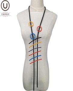 Цепи Укебай Геометрический подвесной ожерелья для женского резинового украшения фестиваль ожерелья мама подарка
