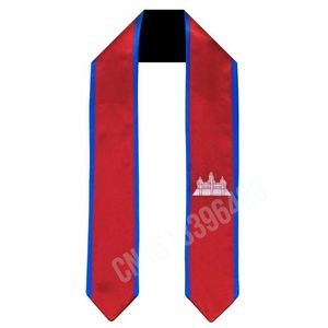 Cambodia flag scarf top print terguation sash stole stoled interviour in through come adul