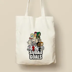 Squadra di stoccaggio Squad tela dorata Borsa KAWAII Cartoon Shopping Bag Women harajuku Shopper Handbag Halte capacità