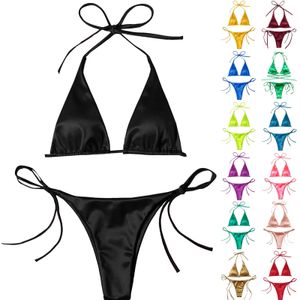 Frauen Bandage Bandage Bikini Seting Push Up Brasilian Swimwear Beachwear Bikiniwear Bikini Top mit Unterdraht 240507