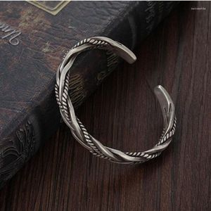 Bangle Korean Fashion 925 Color Silver Ed Woven Bracelet Man Women Retro Original Dismade Disterry Disters6803852